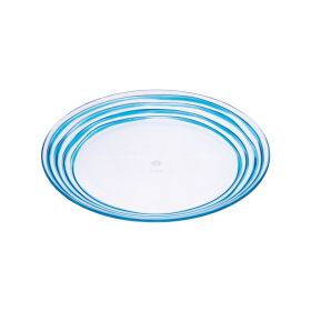 Designer Swirl 9" Acrylic Blue Dessert Plates Set of 4, Crystal Clear Unbreakable Acrylic Dessert Plates for All Occasions BPA Free Dishwasher Safe