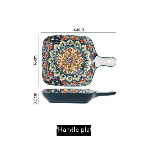 European Bohemian Ceramic Bowl Household Plate