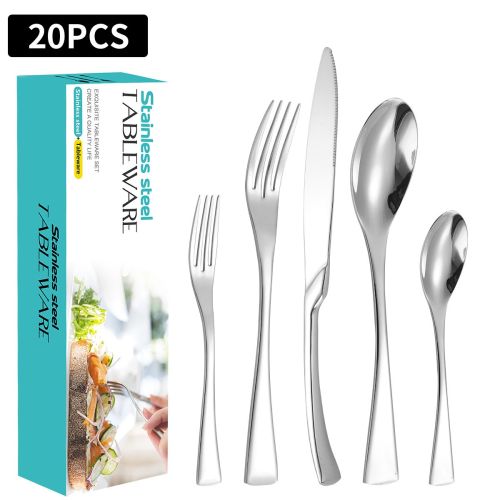 Stainless Steel Tableware Five-piece Steak Knife, Fork And Spoon