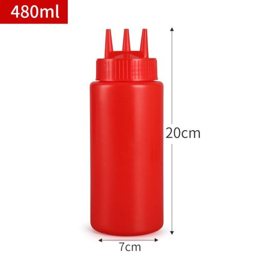 Plastic Sauce Squeezer Three Holes Jam Squeeze Bottle Sauce Bottle